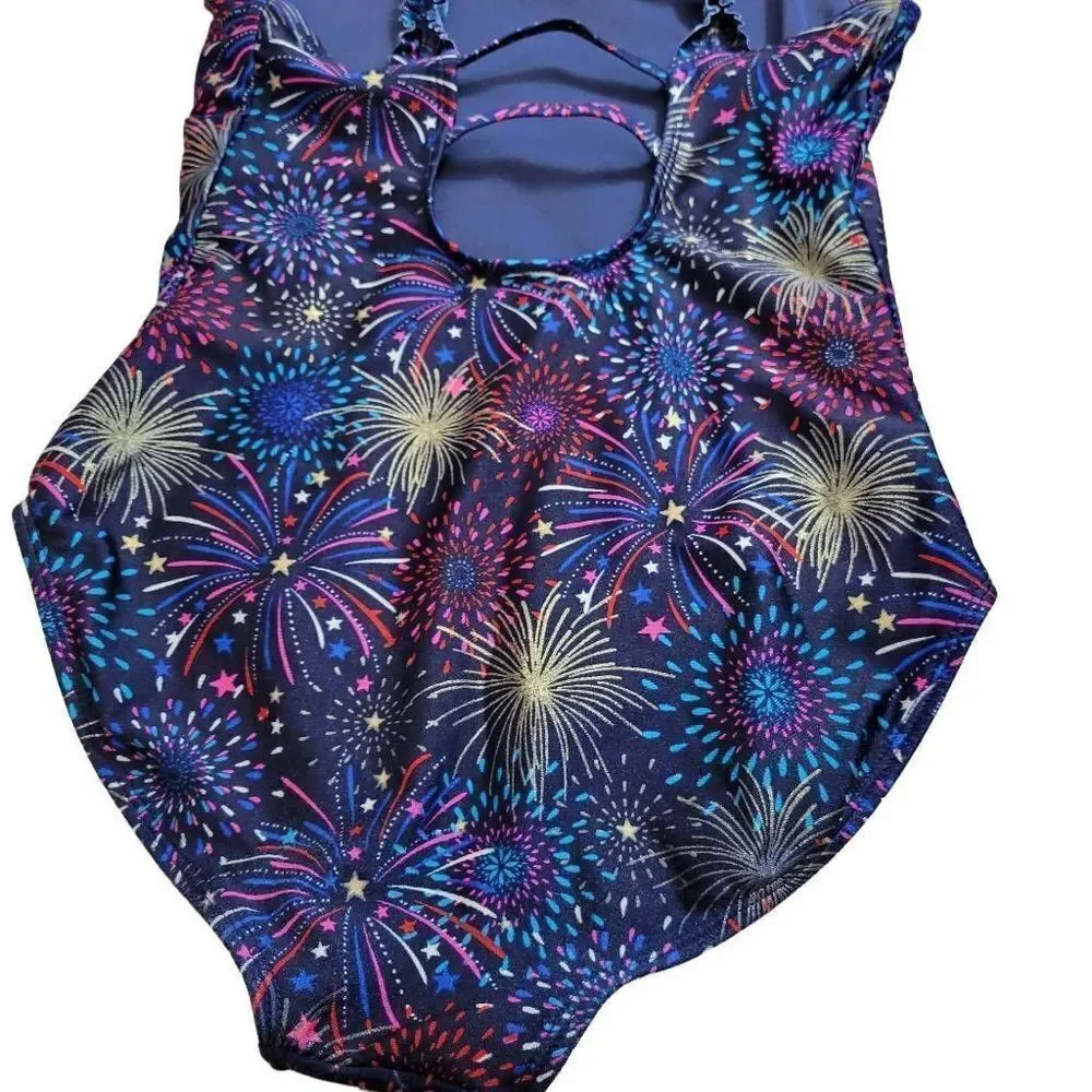 Cat & Jack fireworks swimsuit L10/12